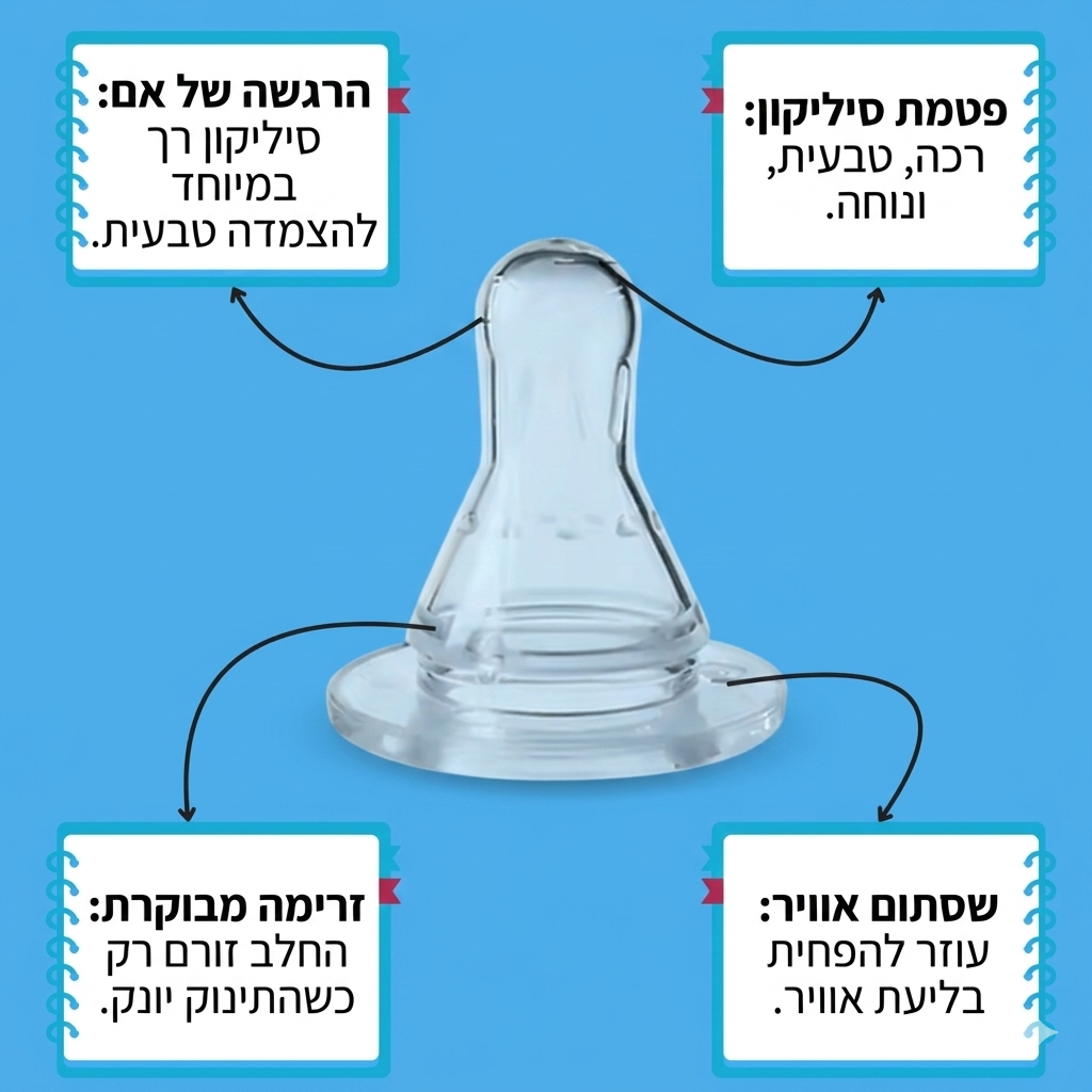 FeedEase Pro —  מארז בקבוק האכלה לתינוק עם צינור גמיש, להאכלה נוחה גם כשאין לך ידיים פנויות