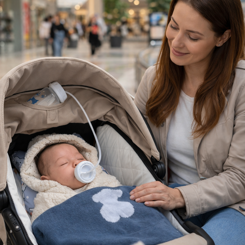 FeedEase Pro —  מארז בקבוק האכלה לתינוק עם צינור גמיש, להאכלה נוחה גם כשאין לך ידיים פנויות