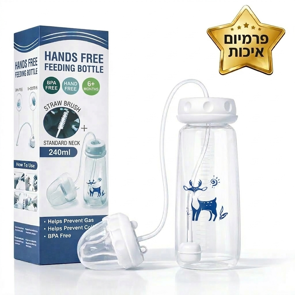 FeedEase Pro – בקבוק האכלה חכם לתינוק עם צינור גמיש