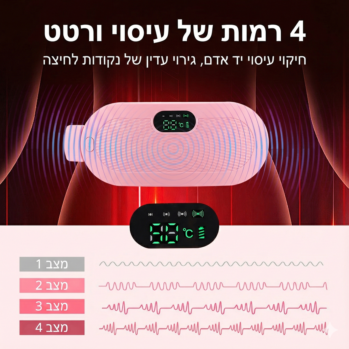 חגורת חימום לבטן לכאבי מחזור
