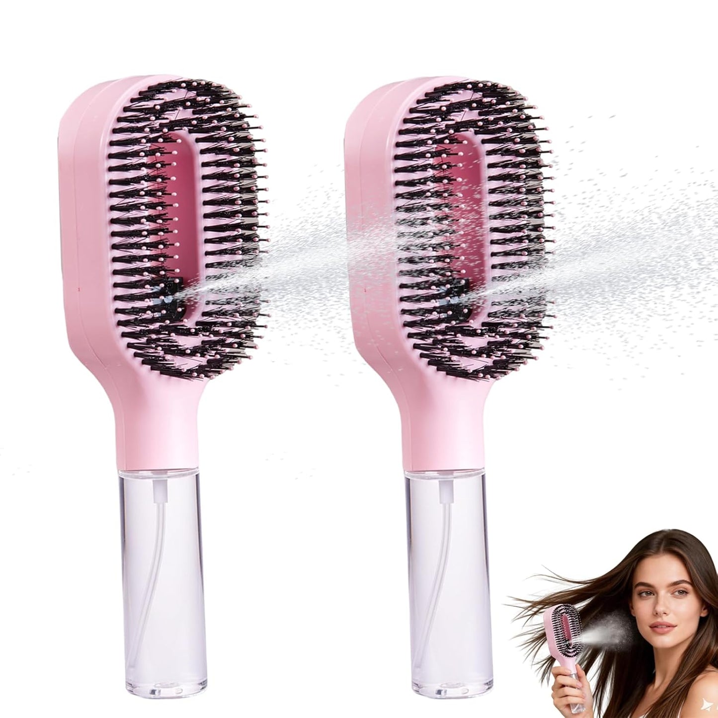 BrushFlow – מברשת שיער עם ריסוס מובנה להתרת קשרים