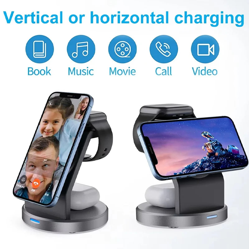 תחנת טעינה מגנטית לשלושה מכשירים TrioCharge
